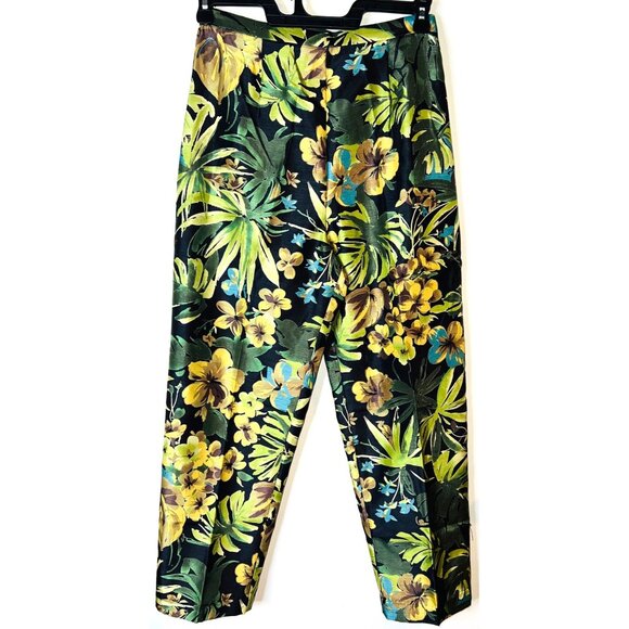 Jessica Howard Tropical Floral Print Pants Size 12 Elastic Waist Back zipper - Picture 1 of 4